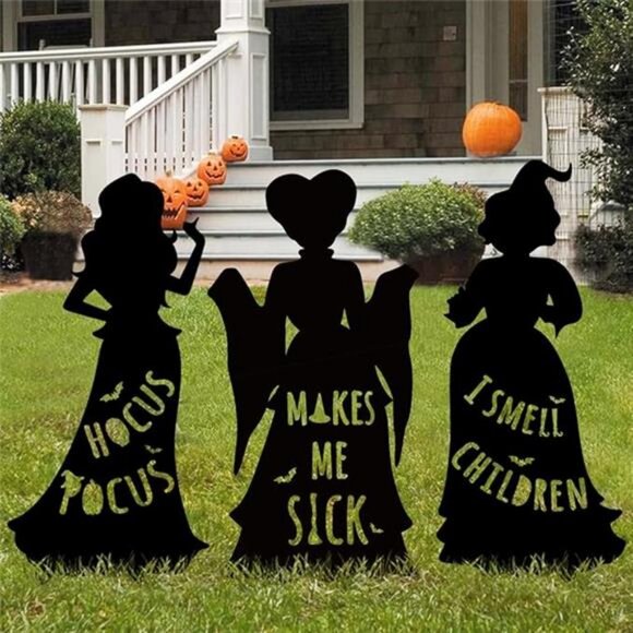 Halloween Decorations Outdoor: 3 Extra Large Hocus Pocus Witches - Picture 8 of 8